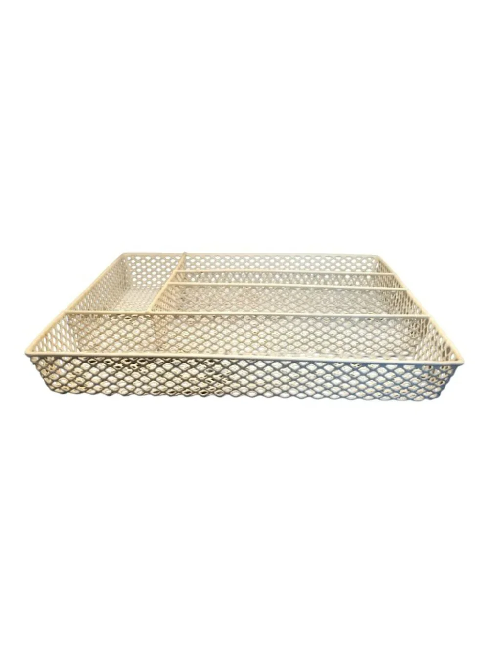 Coated Wire Mesh 4 Compartment Flatware Drawer Organizer 13.25